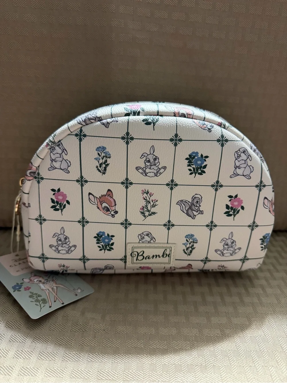 Disney Bambi White Floral Printed Cosmetic Bag
